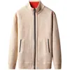 2026 Volume Principal de Corrida Outono e Inverno Masculino Casual Jaqueta Suéter Gola Alta Masculina Gola Alta Tamanho Grande Veludo Plus Jaqueta Tricotada