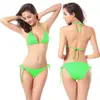 Traje de Baño Bikini Sexy 13 Colores Bikini Color Puro Traje de Baño Europeo y Americano Fábrica Stock Listo Una Pieza Envío Directo Traje de Baño Europeo y Americano