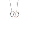 Collar de pareja Mobius de plata s925 para hombres y mujeres. Un par de colgantes de doble anillo de hip hop populares en Internet, cadena para clavícula.