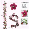 Enredadera de trompeta artificial Amazon transfronteriza, enredadera morada, follaje, enredadera para decoración de bodas y eventos, enredadera de flores artificiales