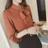 Blusa de Gasa para Mujer 2026 Verano Nuevo Estilo Top Estilo Coreano Talla Grande Camisa con Lazo Mangas de Princesa Camisa Casual