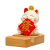 Gato de la Fortuna de Buena Suerte Soporte para Teléfono Móvil Estación de Trabajo Soporte para Tableta Souvenirs de Fiesta Anual Suministros Culturales para Oficina Adornos Culturales y Creativos