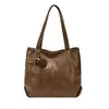 Bolso Retro de Gran Capacidad para Mujer, Bolso de Hombro para Viaje, Nuevo Estilo 2026, Color Sólido, Bolso Tote Simple, Bolso de Hombro Versátil