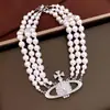 Collar de Flor con Goteo de Aceite y Perlas para Mujer, Cadena para Clavícula de Lujo Ligero de Gama Alta, Collar Versátil con Diseño Vintage al por Mayor