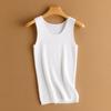 Camisola de Cachemira para Mujer 100% Cachemira Pura Cuello U Sisa de Canalé 16 Agujas 68 Cabos Estambre Tejido Fino Interior Tirante Pequeño