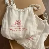 Camisola de Encaje Fresca y Dulce Estilo Japonés para Mujer, Verano 2026 Nuevo Estilo Sencillo Conjunto Casual Blanco Moderno