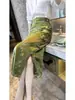 Nova Saia Jacquard Verde Retrô Estilo Chinês 2026 Novo Modelo Estilo Nacional Cintura Alta Elegante Fenda Saia Reta