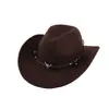 Sombrero fedora de lana, sombrero de vaquero, estilo étnico para hombres y mujeres, sombrero de sol de estilo europeo y americano para parejas para primavera y verano, sombrero de jazz
