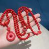 Pulsera de Arena Roja Cinabrio al por Mayor Collar con Colgante de Cinabrio Colgante para Hombres y Mujeres Arena Roja Famoso Colgante de Viento Familiar para el Cabello