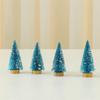 4 conjuntos de mini Árvores de Natal de Cedro com glitter de 10cm, agulha de pinheiro, micro paisagem de Natal, pequenos enfeites de mesa