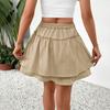 100% Ropa 2025 Nueva Europea y Americana Transfronteriza Casual Vacaciones Esponjosa Color Sólido Encapuchada Falda Corta