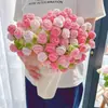 Manta terciopelo paquete de material DIY ramo de rosas manta ganchillo tejido a mano regalo flores hilo ganchillo