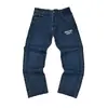 Ga Venta al por Mayor Comercio Exterior Transfronterizo Marca de Moda Jeans de Mezclilla Acampanados Lavados Desgastados Patchwork Unisex