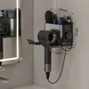 Soporte para Secador de Pelo Estante de Almacenamiento Sin Taladro Baño Persona Perezosa Secador de Pelo Eléctrico Montado en la Pared Baño Colgador de Almacenamiento para Secador de Pelo