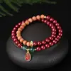 Pulsera de cinabrio de alto contenido de mineral en bruto doble anillo pulsera apilada arena dorada púrpura pulsera NAFU multi-anillo arena del Emperador de Jade Hetian