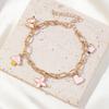 Pulsera de cadena de dibujos animados transfronteriza para mujer, diseño de corona de mariposa de amor, versátil, personalidad dulce, joyería de alta gama al por mayor