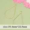 Banho de ouro real 18K com anel de suspensão geométrico, pingentes redondos, gota d'água, triângulo, acessórios para pingentes de brincos DIY feitos à mão