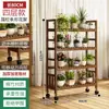 Estante para flores de balcón, multicapa ajustable, móvil, con drenaje de agua, organizador de plantas de pie para uso doméstico