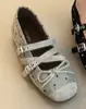 Novos sapatilhas estilo balé, nicho de inspiração francesa 2026 Mary Jane com laço, sapatos femininos de lona para outono