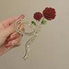 13cm Pinça de Cabelo Rosa Decorativa com Pérolas e Strass Presilha para Parte de Trás da Cabeça Clip de Tubarão para Cabelo Presilha Vintage para Rabo de Cavalo Venda por Atacado