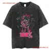 Camiseta lavada de anime transfronterizo MobPsycho100, ropa urbana para hombre, moda casual retro gráfica Harajuku