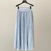 Falda Larga Casual Estilo Fone, Nuevo Modelo Primavera, Cintura Elástica Versátil, Falda Amplia de Corte A 59009