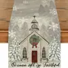 Nuevas Decoraciones Navideñas Transfronterizas, Banderines de Mesa Copo de Nieve para Árbol de Navidad, Manteles de Lino Duraderos y Resistentes, Exclusivamente para Uso Transfronterizo