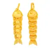Tienda de Oro Puzuo Mismo Estilo Oro Arena Accesorios DIY Filigrana Moneda de Cobre Cinco Emperadores Colgante de Collar de Carpa con Colgante "Prosperidad Año tras Año"