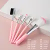 Set de Brochas de Maquillaje de 5 Piezas Transfronterizo Rosa y Negro Brochas para Sombra de Ojos Especial para Maquilladores Profesionales Brochas para Rubor y Pestañas