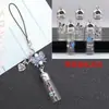 Colgante Creativo para Teléfono Móvil Botella de Vidrio Transparente Día de San Valentín Trébol de Cuatro Hojas Bolsa de Botella Vacía Colgante para Llave de Teléfono Móvil