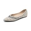 Waiwai Girl 5933-20 Zapatos Planos de Punta Francesa para Mujer con Escote Bajo, Zapatos de Boda con Pedrería, Zapatos Elegantes para Mujer con Vestido