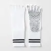 Calcetines de Yoga de Cinco Dedos para Mujer Pilates Deportes Calcetines Largos Rayados Puntos de Silicona Antideslizantes Profesionales Calcetines de Entrenamiento Fitness Calcetines de Dedos Separados