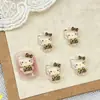 Accesorios para Uñas con Dibujos Animados de Gatos Estampado de Leopardo, Diamantes de Resina Transparentes 3D de Osos y Cachorros, Accesorios para Decoración de Uñas DIY