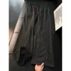 Calça de Moletom Casual com Estampa Completa Cor Café Melanóide Masculina Outono Tendência Marca Estilo Preguiçoso Caimento Reto Perna Larga Solta Calça de Perna Larga