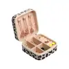 Nueva Caja de Joyería con Estampado de Leopardo Transfronteriza Portátil para Viaje Caja de Almacenamiento para Aretes Pendientes Collar Anillo Caja de Joyería