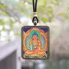 Tangka de Cinabrio Estilo Tíbet Pintado a Mano con Oro, Arena Mineral de Cinabrio, Tangka del Zodiaco de los Ocho Guardianes Colgante Amuleto de Buda Portátil