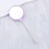 Espelho redondo pequeno com contas DIY, espelho de maquiagem portátil de alta definição para segurar com mão, com concha plástica colorida, em estoque