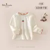 Novidades de Outono Roupas Classe A para Bebês Meninas Amigável à Pele Confortável Gola com Babados para Bebê Menina Manga Longa Camiseta Base Suave