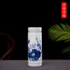 Caneca Cerâmica Jingdezhen Reta Azul e Branca Prática para Carro Caneca Térmica Presente Corporativo Caneca logo Venda Direta da Fábrica