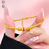 Pulsera de Mariposa Dorada Perla Hielo Triturado, Pulsera de Calabaza Corazón Perla de la Suerte, Trébol de Cuatro Hojas Oro Arena, Venta Directa del Fabricante