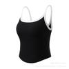 Colete Feminino Novo 2025 Primavera/Verão Cor Contrastante Costas em U Grande Fábrica Direta Peça de Roupa Externa Sem Mangas Colete Interno de Algodão