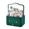 Caixa organizadora de cosméticos, grande capacidade, à prova de poeira, organizador de produtos de skincare e batom, organizador de mesa de maquiagem para casa