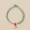 Pulseira de Fio de Cinco Cores para o Ano do Zodíaco e Festival do Barco-Dragão, Puramente Feita à Mão, Pulseira de Fio de Cinco Cores Trançada em Dois Fios, Design Degradê, Presente para Homens e Mulheres