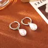 Fábrica Fuente de Joyería Jiehao Pendientes de Perlas Gota de Agua Simples Modernos de Gama Alta Versátiles Pendientes Estilo Celebridad de Internet Colgantes de Pendientes