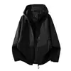 Cortavientos con capucha moderno estilo americano, unisex, chaqueta casual resistente al viento e impermeable para exteriores, ropa deportiva, estilo de frente abierto