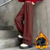 A1368 Pantalones Casuales Sueltos de Terciopelo de una Pieza para Niños y Niñas de Invierno Yang Temprano Pantalones de Pierna Ancha con Forro Polar para Niños Grandes Nuevo con Forro Polar