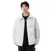 2025 Nueva Chaqueta de plumón con solapa para Hombre Invierno Resistente al Frío Cálida Holgada Corta Plumón de Pato Blanco Chaqueta de Pareja para Hombre