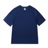 Camiseta de Verão Unissex 100% Algodão Manga Curta 220g Gola Redonda Algodão Penteado Casual Solta Versátil Cor Sólida Roupa
