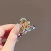 Pinza para el Cabello Redonda Exquisita Estilo Coreano de Alta Gama, Pinza Tiburón Pequeña Versátil de Moda Lujo Ligero para Cabello Semirecogido, Accesorio para el Cabello