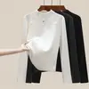 270g Pana AcanaladaCuello Semi Alto Otoño e Invierno Capa Base para Mujer Estilo Nuevo Chaqueta Cardigan de Doble Cremallera Top Interior
